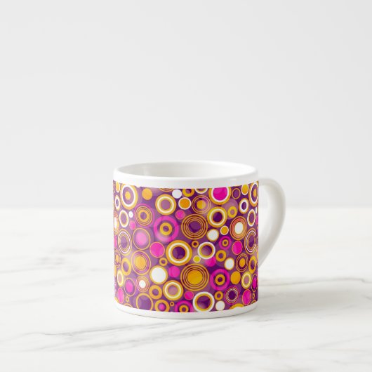 Violet Polka Dot Pattern Espresso Kop (Voorkant rechts)