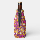 Violet Polka Dot Pattern Flesjeskoeler (Fles Achterkant)