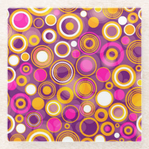 Violet Polka Dot Pattern Glazen Onderzetter