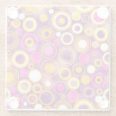 Violet Polka Dot Pattern Glazen Onderzetter (Achterkant)