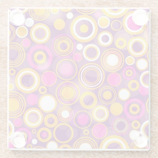 Violet Polka Dot Pattern Glazen Onderzetter (Achterkant)