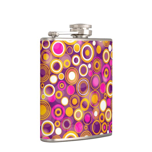 Violet Polka Dot Pattern Heupfles (Rechts)