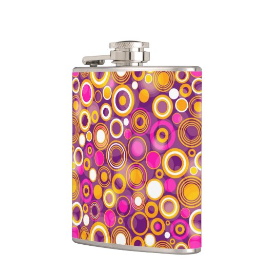 Violet Polka Dot Pattern Heupfles (Links)