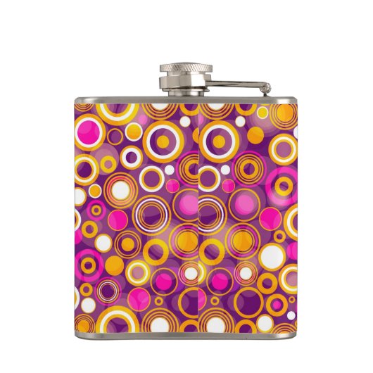 Violet Polka Dot Pattern Heupfles (Achterkant)