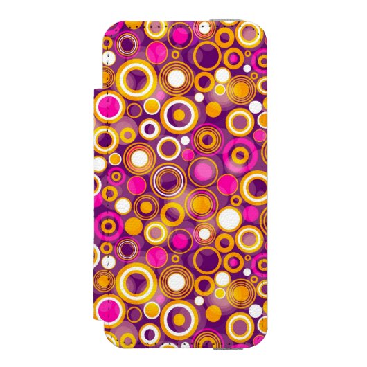 Violet Polka Dot Pattern Incipio iPhone Portemonnee Hoesje (Voorkant Agenda)