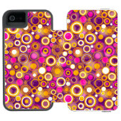 Violet Polka Dot Pattern Incipio iPhone Portemonnee Hoesje (Agenda Open)