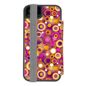 Violet Polka Dot Pattern Incipio iPhone Portemonnee Hoesje (Agenda Achterkant)