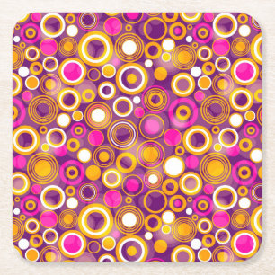 Violet Polka Dot Pattern Kartonnen Onderzetters