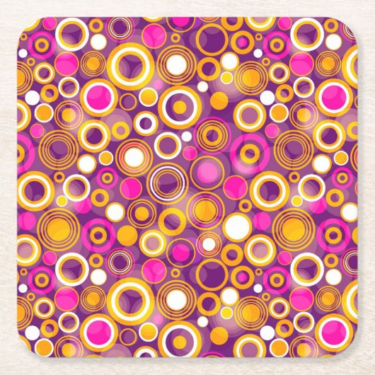 Violet Polka Dot Pattern Kartonnen Onderzetters (Voorkant)
