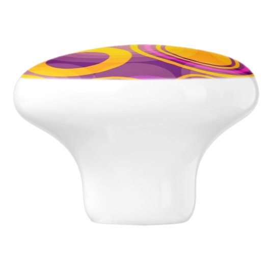 Violet Polka Dot Pattern Keramische Knop (Zijkant)