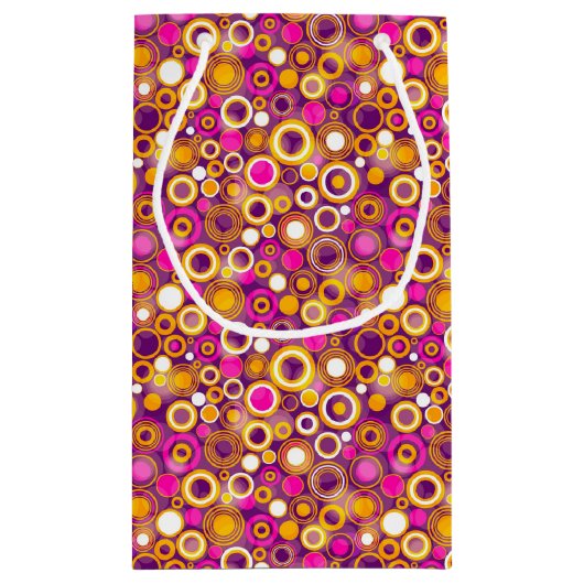 Violet Polka Dot Pattern Klein Cadeauzakje (Achterkant)