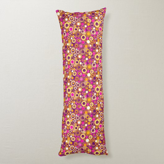Violet Polka Dot Pattern Lichaamskussen (Achterkant (Verticaal))
