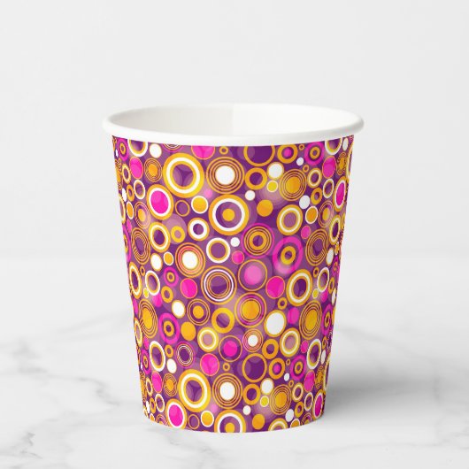 Violet Polka Dot Pattern Papieren Bekers (Links)