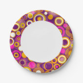 Violet Polka Dot Pattern Papieren Bordje (Voorkant)