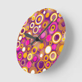 Violet Polka Dot Pattern Ronde Klok (Hoek)
