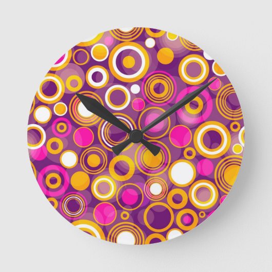 Violet Polka Dot Pattern Ronde Klok (Voorkant)