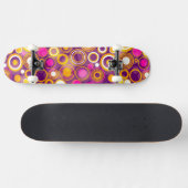 Violet Polka Dot Pattern Skateboard (Horizontaal)