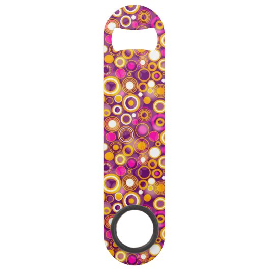 Violet Polka Dot Pattern Speed Flessenopener (Achterkant)