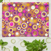 Violet Polka Dot Pattern Theedoek (Gevouwen)