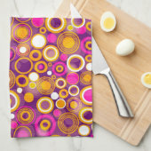 Violet Polka Dot Pattern Theedoek (Quarter Fold)