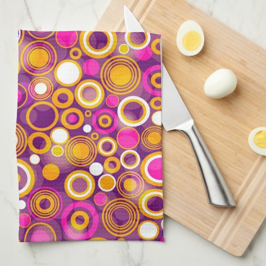 Violet Polka Dot Pattern Theedoek (Quarter Fold)