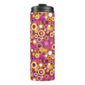 Violet Polka Dot Pattern Thermosbeker (Voorkant)