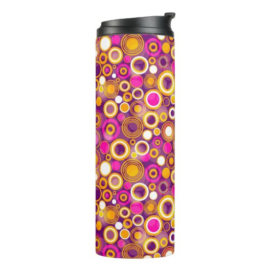 Violet Polka Dot Pattern Thermosbeker (Gedraaid links)