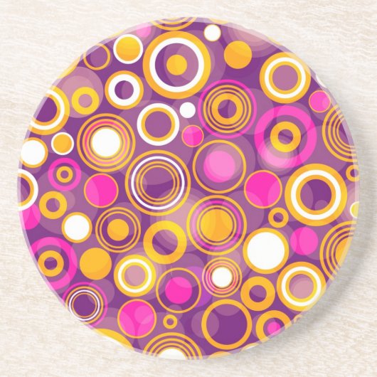 Violet Polka Dot Pattern Zandsteen Onderzetter (Voorkant)