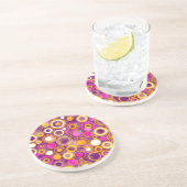 Violet Polka Dot Pattern Zandsteen Onderzetter (Zijkant)