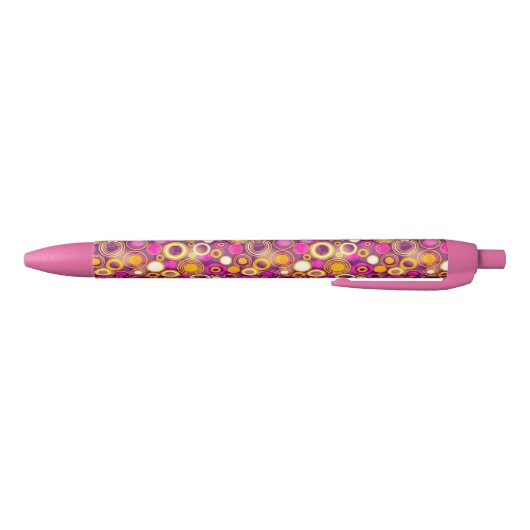 Violet Polka Dot Pattern Zwarte Inkt Pen (Bodem)