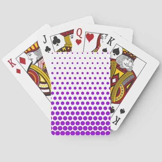 Violet Polka Dots Modern wit Speelkaarten (Achterkant)