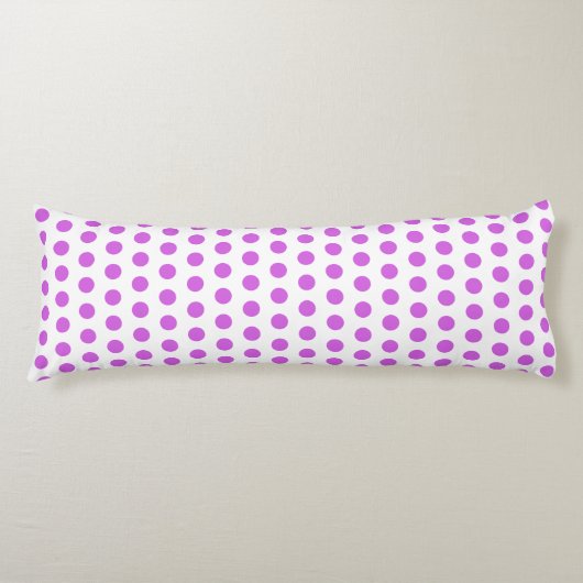 Violet Polka Dots Paarse Wit Custom Kleuren Schatt Lichaamskussen (Voorkant)