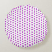 Violet Polka Dots Paarse Wit Custom Kleuren Schatt Rond Kussen (Achterkant)
