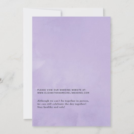 Violet Poppy Floral online virtueel huwelijk Kaart (Achterkant)