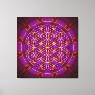 Violet Power and the flower of life Canvas Afdruk