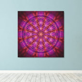 Violet Power and the flower of life Canvas Afdruk (Insitu (Houten vloer))