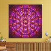 Violet Power and the flower of life Canvas Afdruk (Insitu (Woonkamer))