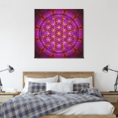 Violet Power and the flower of life Canvas Afdruk (Insitu (Slaapkamer))