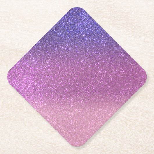 Violet Princess Blush Pink Triple Glitter Kartonnen Onderzetters (Voorkant)