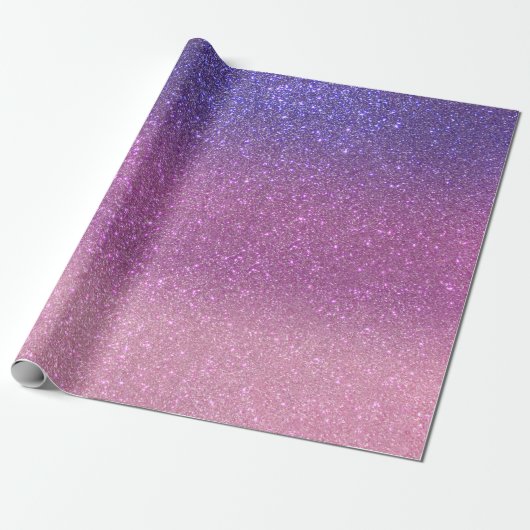 Violet Princess Blush Pink Triple Glitter Ombre Cadeaupapier (Uitgerold)