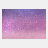 Violet Princess Blush Pink Triple Glitter Ombre Inpakpapier Vel (Voorkant 2)