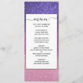 Violet Princess Blush Pink Triple Glitter Ombre Menu (Voorkant)