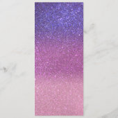 Violet Princess Blush Pink Triple Glitter Ombre Menu (Achterkant)