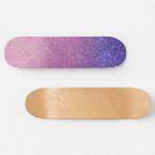 Violet Princess Blush Pink Triple Glitter Ombre Persoonlijk Skateboard (Horizontaal)