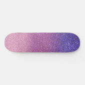 Violet Princess Blush Pink Triple Glitter Ombre Persoonlijk Skateboard (Horizontaal)