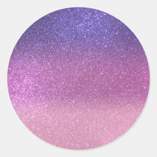 Violet Princess Blush Pink Triple Glitter Ronde Sticker (Voorkant)