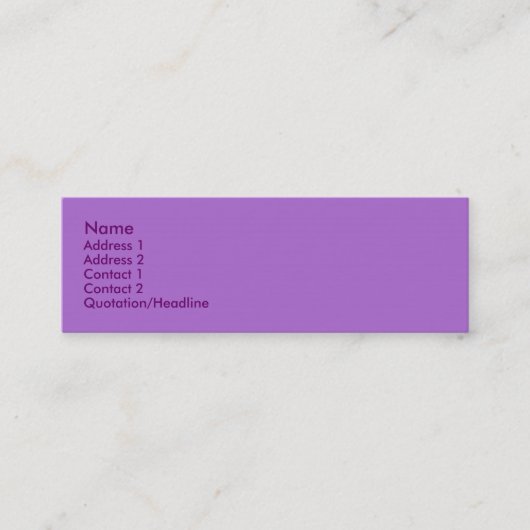 Violet-profielkaart Mini Visitekaartje (Voorkant)