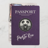 Violet Puerto Rico Passport Save The Date (Voorkant / Achterkant)