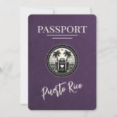 Violet Puerto Rico Passport Save The Date (Voorkant)