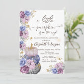 Violet Pumpkin Flowers blaast Baby shower Kaart (Staand voorkant)